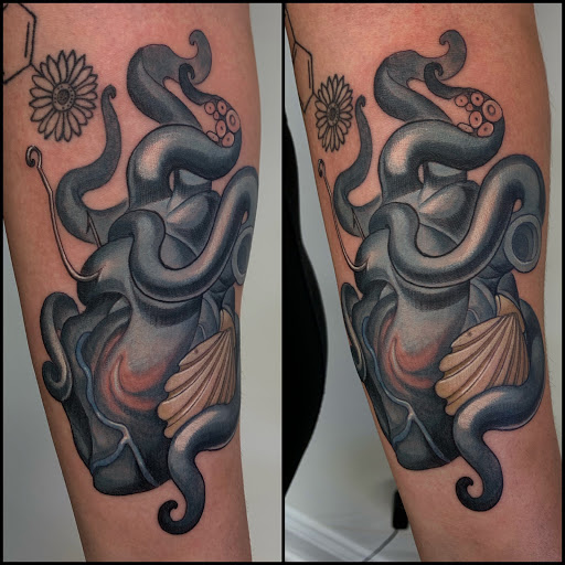 Find christmas tattoo ideas for your next unique tattoo in Berwyn at Stones Throw Tattoo & Gallery