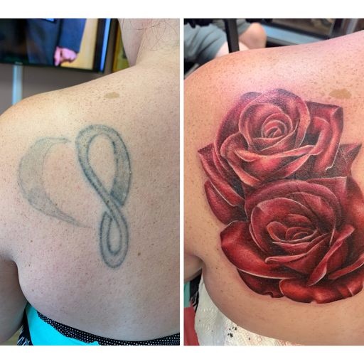 Explore tattoo music sleeve ideas, creative tattoo ideas in Kenosha, available at Kenosha Tattoo Company