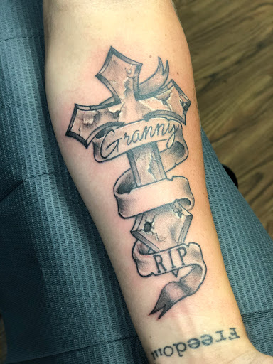 Explore tattoo name cover up ideas, creative tattoo ideas in Amarillo, available at Tattoo Spa LLC