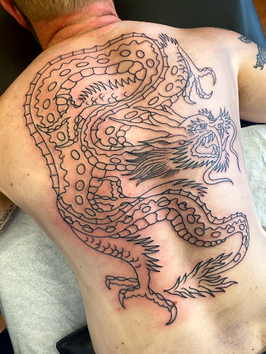 Explore linear tattoos ideas, creative tattoo ideas in Concord, available at Sterling Tattoo Club