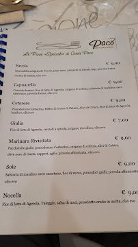 Menu / carte de Ristorante Pizzeria Paco à Caserta