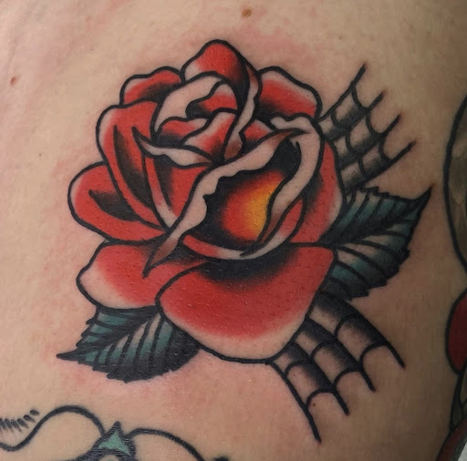 Explore bumble bee tattoo ideas, creative tattoo ideas in Johnson City, available at Gold Cross Tattoo Co.