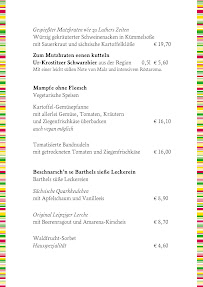 Gasthaus Barthels Hof à Leipzig menu