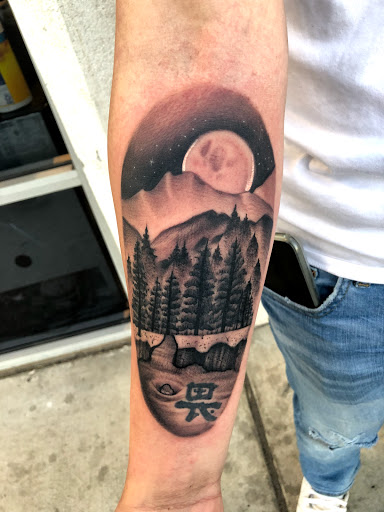 Explore majora's mask tattoo ideas, creative tattoo ideas in El Paso, available at Pumping Ink Tattoo Parlor