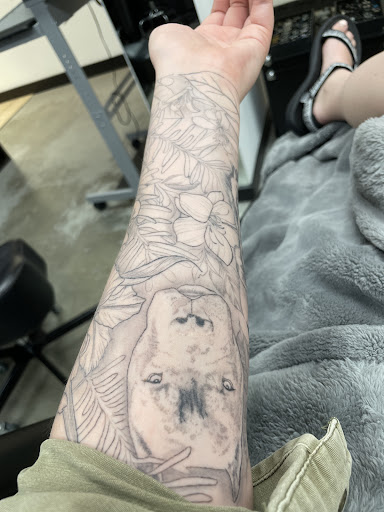 Explore female full sleeve tattoo ideas, creative tattoo ideas in Seattle, available at Dzul Ink Lounge