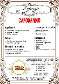 Menu / carte de La Stella d'Oriente à San Maurizio Canavese