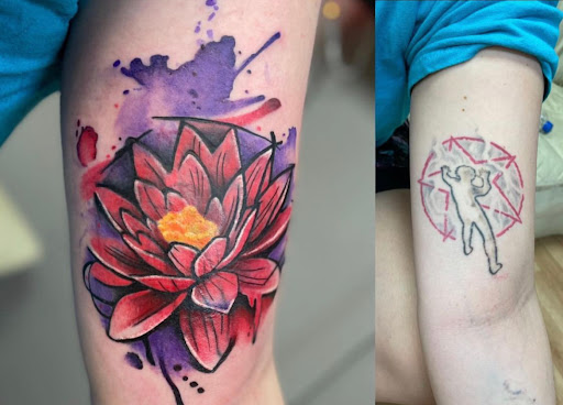 Explore full neck tattoo ideas, creative tattoo ideas in Kenosha, available at Kenosha Tattoo Company