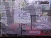 Restaurant La Barraquita - moulin de tarassac à Mons (le menu)