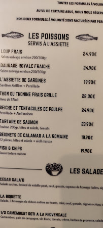 Menu / carte de O' Grau Sel, restaurant de poissons à Le Grau-du-Roi