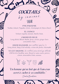 Menu / carte de inavoué restaurant à Paris