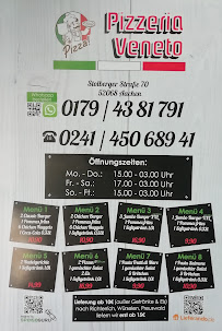 Menu / carte de Pizzeria Veneto Aachen à Aachen