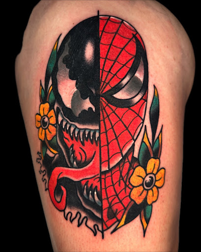 Explore son and mother tattoos ideas, creative tattoo ideas in Johnson City, available at Gold Cross Tattoo Co.