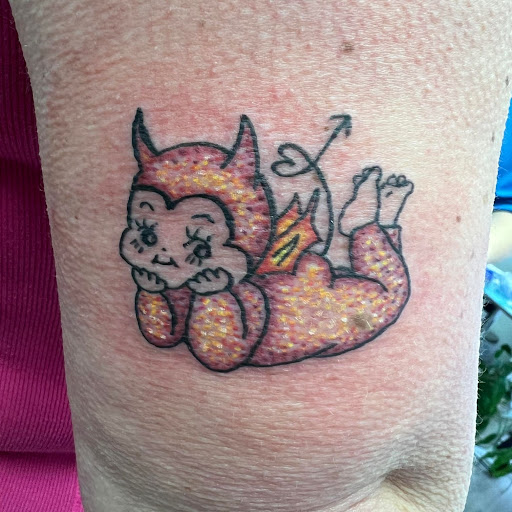 Explore butterfly semicolon tattoo ideas, creative tattoo ideas in Marion, available at Kreaturs kave Tattoo studio