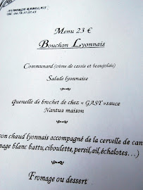 Auberge Le Rabelais à Lyon menu