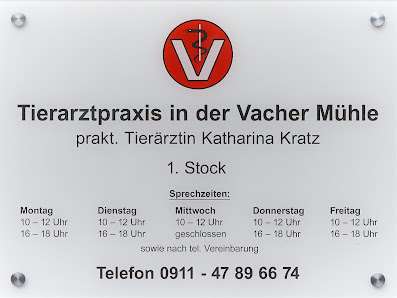 Tierarztpraxis in der Vacher Mühle Tierärztin Katharina Kratz Brückenstraße 22, 90768 Fürth, Deutschland