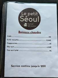 Menu / carte de Le Petit Séoul à Cannes
