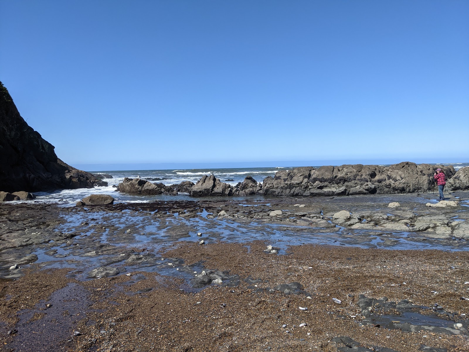 Photo de Fogarty Creek Beach protégé par des falaises
