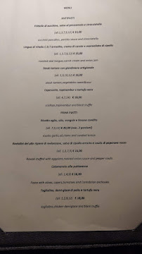 Menu du Ristorante Schiaffino à Lucca