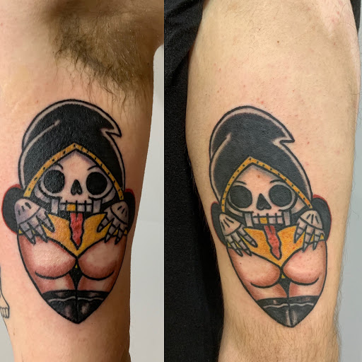 Explore 90s cartoon tattoo ideas, creative tattoo ideas in Kansas City, available at Golden Stag Tattoo and Gallery