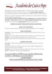 Accademia der Cacio e Pepe à Zola Predosa menu