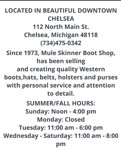 Western Apparel Store «Mule Skinner Boots», reviews and photos, 112 N Main St, Chelsea, MI 48118, USA