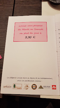 Crêperie Louise à Reims (le menu)