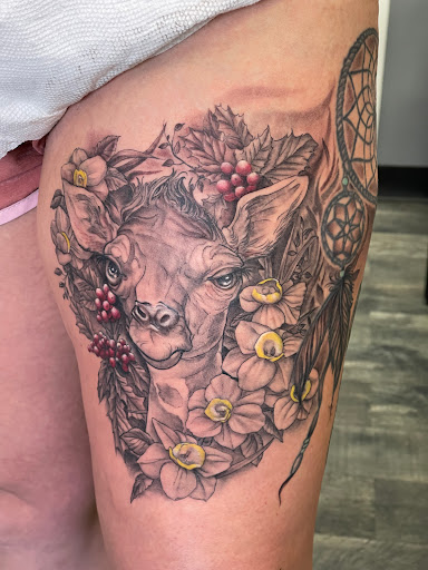 Explore solar system tattoo ideas, creative tattoo ideas in Des Moines, available at Skin Kitchen Tattoo