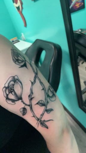 Explore half arm tattoo ideas, creative tattoo ideas in Magnolia, available at Lucky Sparrow Tattoo Shop and Piercing