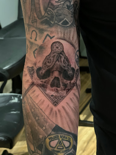 Explore shoulder cap tattoo ideas, creative tattoo ideas in Brunswick, available at Brunswick Tattoo Company