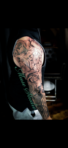 Explore black and grey realism tattoo ideas, creative tattoo ideas in Jefferson, available at Muse Studio Art & Tattoos (Private Studio)