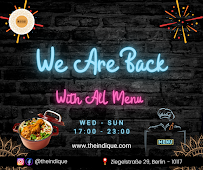 The Indique à Berlin menu