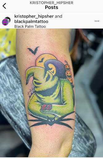 Explore linear tattoos ideas, creative tattoo ideas in Orange, available at Black Palm Tattoo