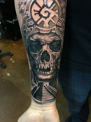 Explore music tattoo ideas sleeve, creative tattoo ideas in Arlington, available at Urbans Tattoo & Piercing Studio