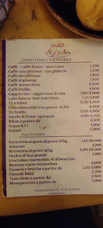 Cibo Pasticceria à Modena carte