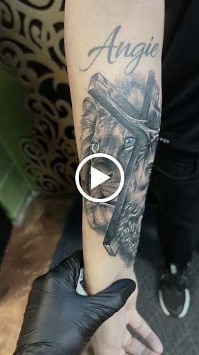 Explore upper arm sleeve tattoo ideas, creative tattoo ideas in Longwood, available at Trinity Tattoo Co Inc
