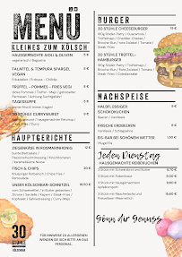 Menu du Die Kölschbar à Wesseling