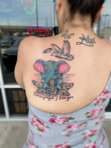 Explore puppy tattoo ideas, creative tattoo ideas in Houston, available at Rose & Dagger Tattoo