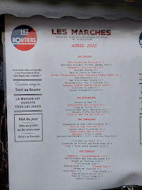 Restaurant français Les Marches à Paris (le menu)