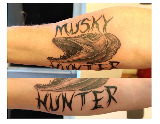 Explore hunting and fishing tattoo ideas, creative tattoo ideas in Hebron, available at Explosive Ink Tattoo