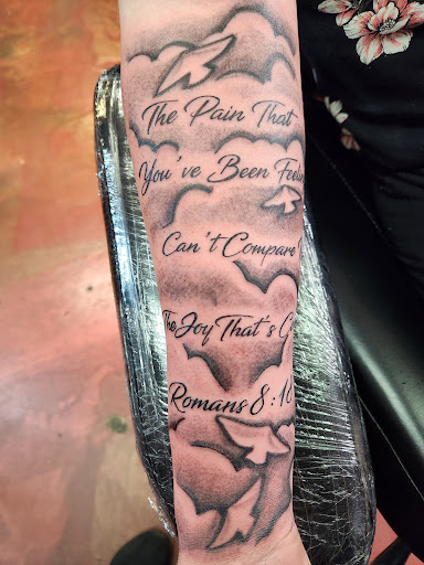 Explore unique lettering tattoo ideas, creative tattoo ideas in Inverness, available at The Perfect Spot Tattoos