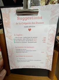 Crêperie des Dames à La Rochelle menu