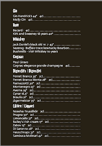 Menu / carte de Bar by Kristi à Sterzing