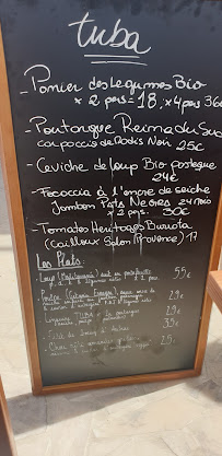 Restaurant Tuba Club - Cabanons et Restaurant à Marseille (la carte)