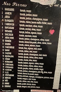 Menu / carte de Pizza Marco à Lorquin