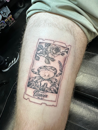 Explore sleeve tattoo background ideas, creative tattoo ideas in Patchogue, available at East End Tattoo of Patchogue