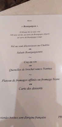 Restaurant Les Gourmets de la Tour Bajole à Couches (la carte)