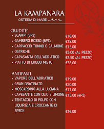Menu du La Kampanara 2.0 à Canaro