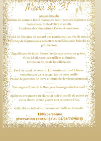 Menu / carte de Restaurant Auberge la Cauquière à Le Beausset