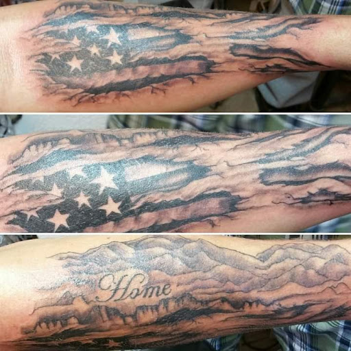 Find cool dog tattoo ideas for your next unique tattoo in Elko at Tom Custom Tattoos and Body Piercing Studio
