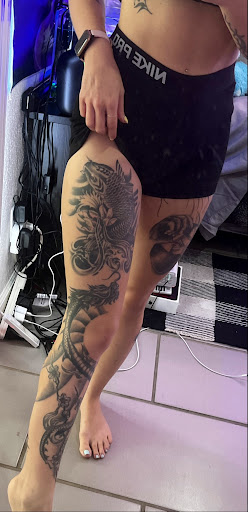 Explore flower arm sleeve tattoo ideas, creative tattoo ideas in Hollywood, available at Major Ink Studios